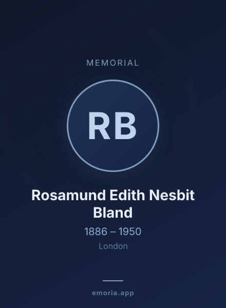 Memorial portrait of Rosamund Edith Nesbit Bland