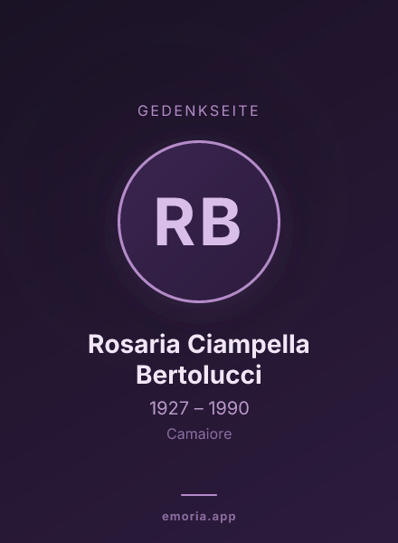 Gedenkportrait von Rosaria Ciampella Bertolucci