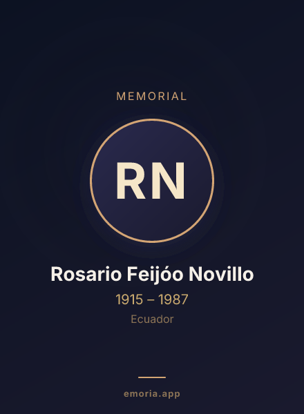 Memorial portrait of Rosario Feijóo Novillo