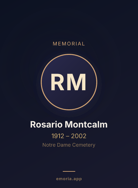 Memorial portrait of Rosario Montcalm