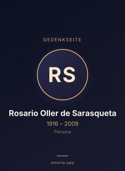 Gedenkportrait von Rosario Oller de Sarasqueta