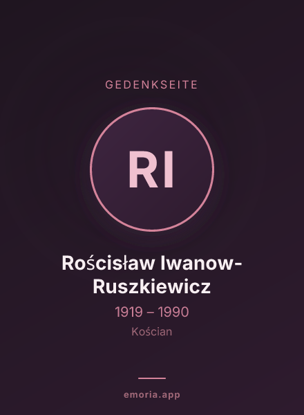 Gedenkportrait von Rościsław Iwanow-Ruszkiewicz
