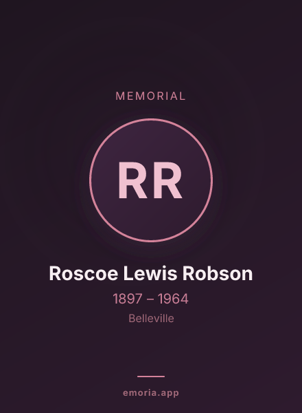 Memorial portrait of Roscoe Lewis Robson