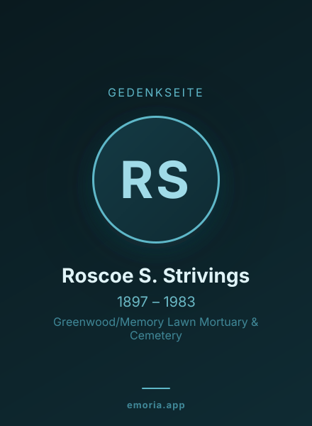 Gedenkportrait von Roscoe S. Strivings
