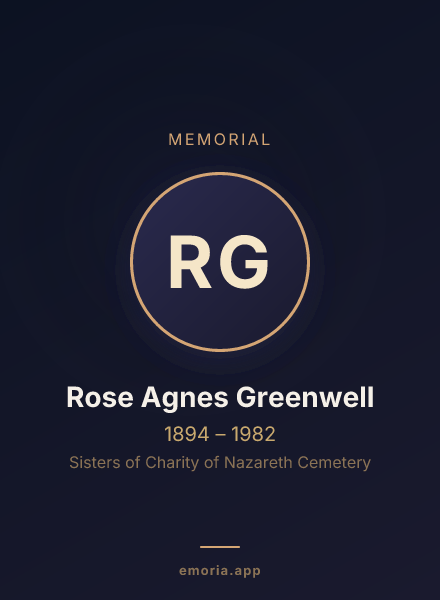 Memorial portrait of Rose Agnes Greenwell