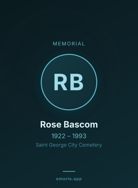 Memorial portrait of Rose Bascom