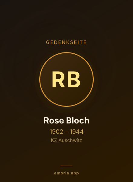 Gedenkportrait von Rose Bloch