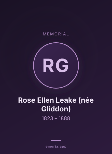 Memorial portrait of Rose Ellen Leake (née Gliddon)
