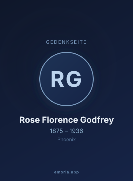 Gedenkportrait von Rose Florence Godfrey