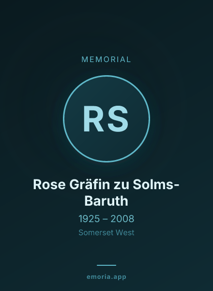 Memorial portrait of Rose Gräfin zu Solms-Baruth