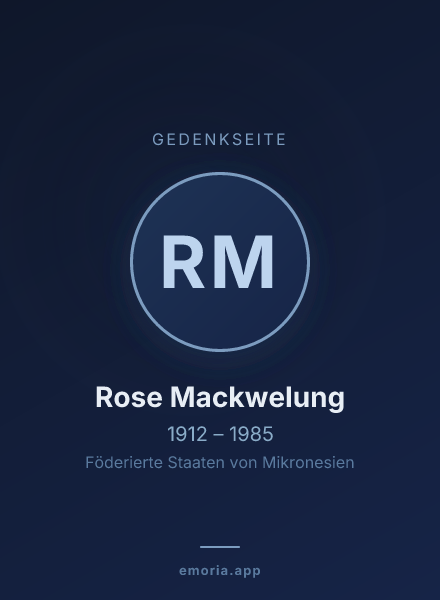 Gedenkportrait von Rose Mackwelung