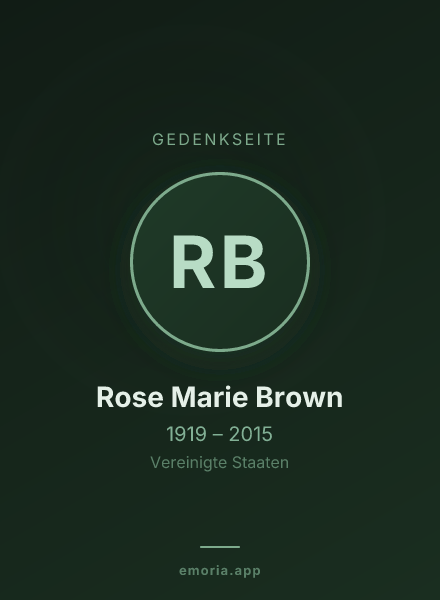 Gedenkportrait von Rose Marie Brown