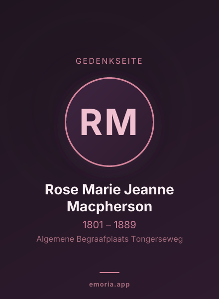 Gedenkportrait von Rose Marie Jeanne Macpherson
