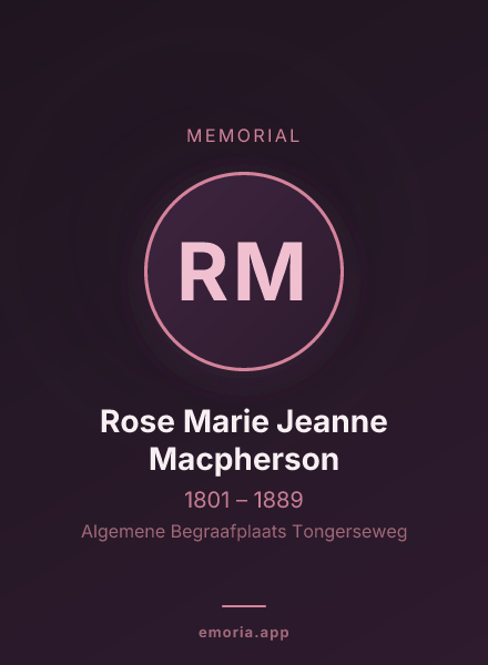 Memorial portrait of Rose Marie Jeanne Macpherson
