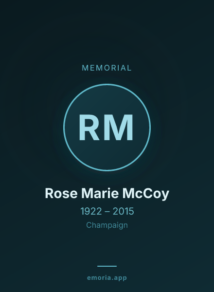 Memorial portrait of Rose Marie McCoy