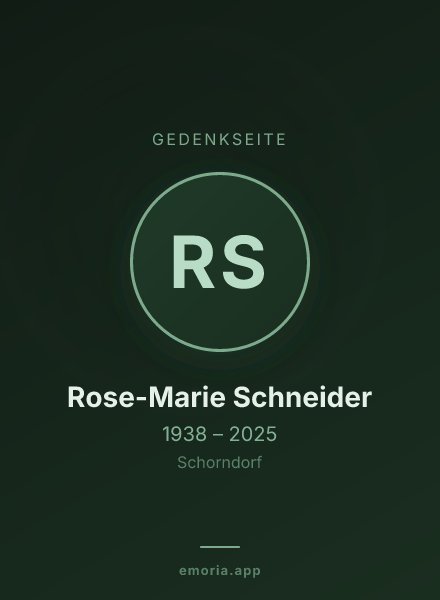 Gedenkportrait von Rose-Marie Schneider
