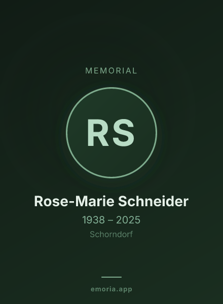 Memorial portrait of Rose-Marie Schneider