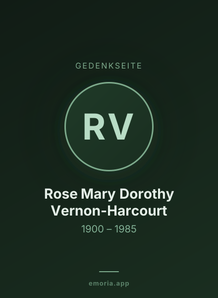 Gedenkportrait von Rose Mary Dorothy Vernon-Harcourt