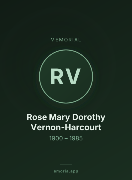 Memorial portrait of Rose Mary Dorothy Vernon-Harcourt