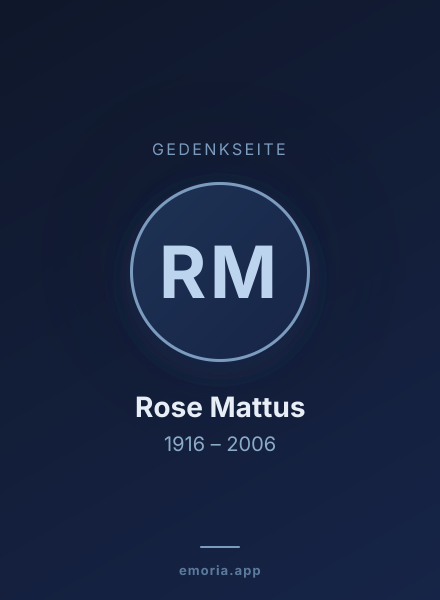 Gedenkportrait von Rose Mattus