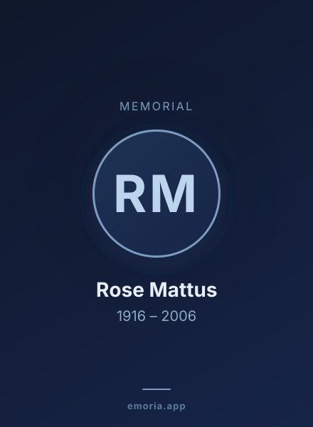 Memorial portrait of Rose Mattus