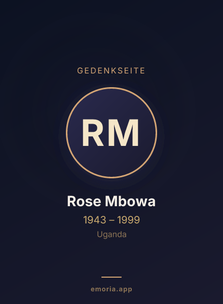 Gedenkportrait von Rose Mbowa
