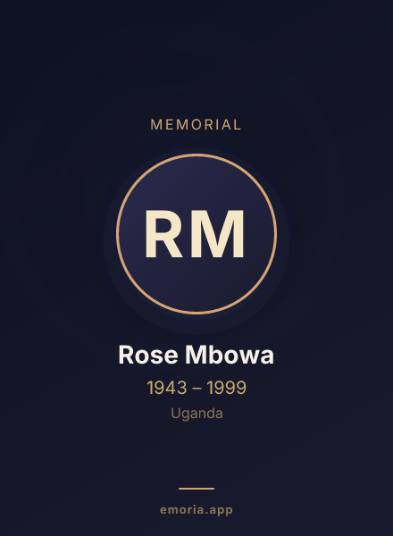 Memorial portrait of Rose Mbowa