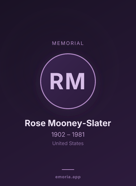 Memorial portrait of Rose Mooney-Slater