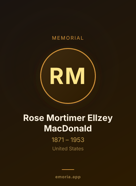 Memorial portrait of Rose Mortimer Ellzey MacDonald