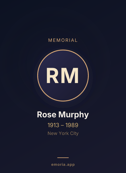 Memorial portrait of Rose Murphy