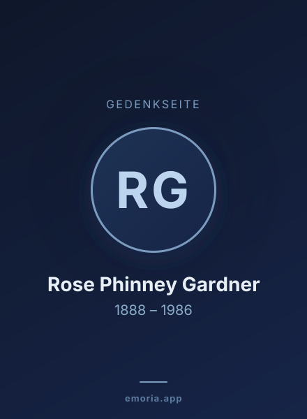 Gedenkportrait von Rose Phinney Gardner