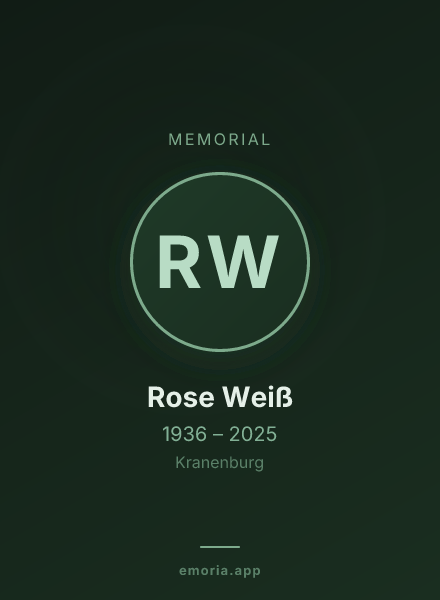Memorial portrait of Rose Weiß