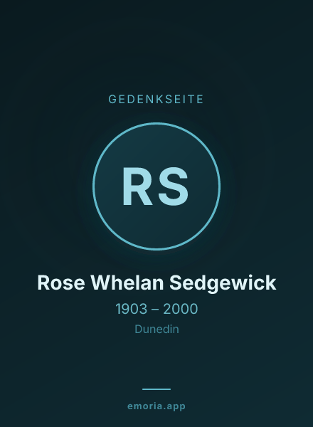 Gedenkportrait von Rose Whelan Sedgewick