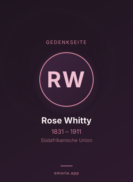 Gedenkportrait von Rose Whitty