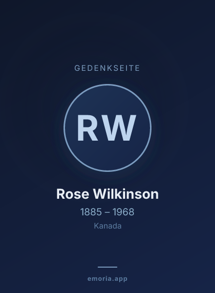 Gedenkportrait von Rose Wilkinson