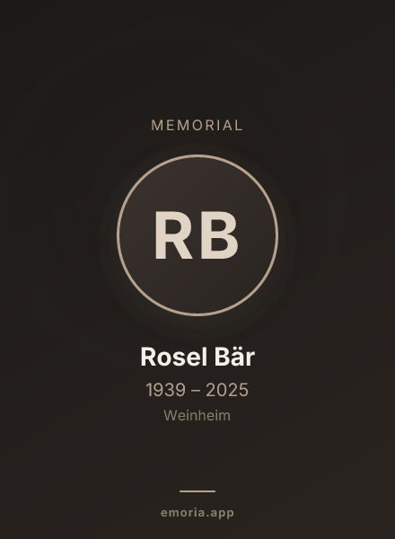 Memorial portrait of Rosel Bär