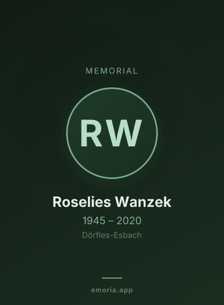 Memorial portrait of Roselies Wanzek