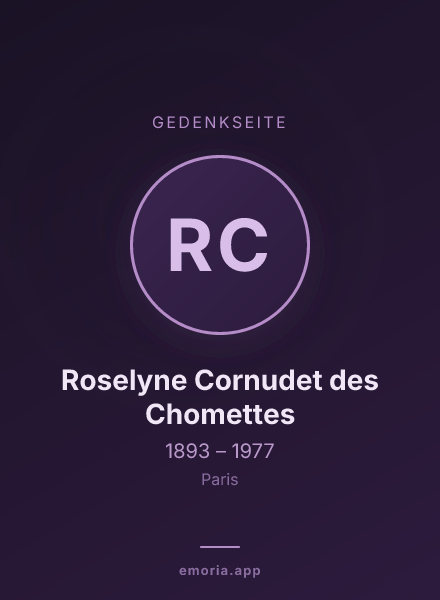 Gedenkportrait von Roselyne Cornudet des Chomettes