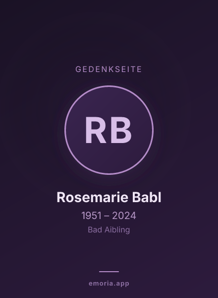 Gedenkportrait von Rosemarie Babl