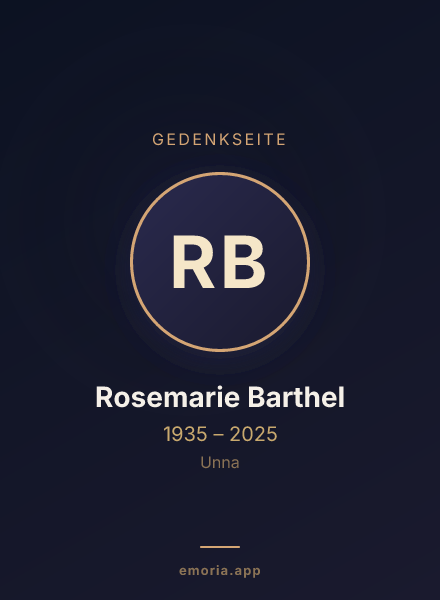 Gedenkportrait von Rosemarie Barthel