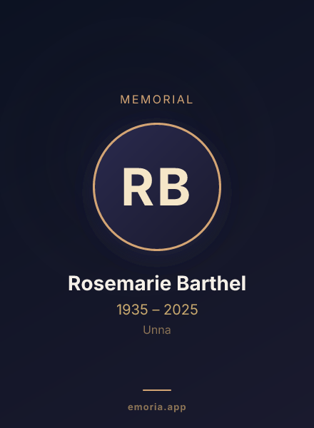 Memorial portrait of Rosemarie Barthel