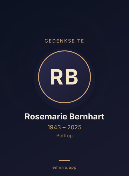 Gedenkportrait von Rosemarie Bernhart