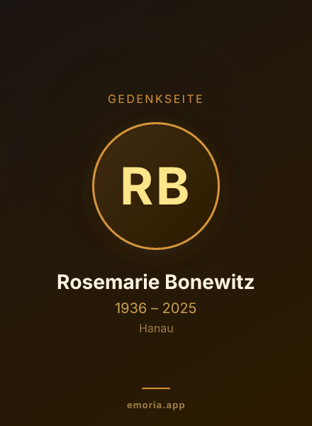 Gedenkportrait von Rosemarie Bonewitz