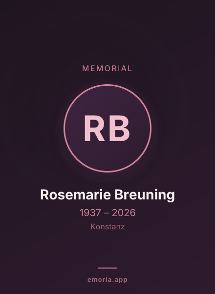 Memorial portrait of Rosemarie Breuning