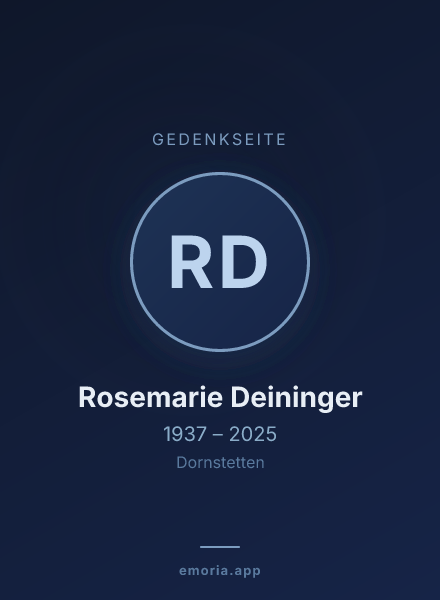 Gedenkportrait von Rosemarie Deininger