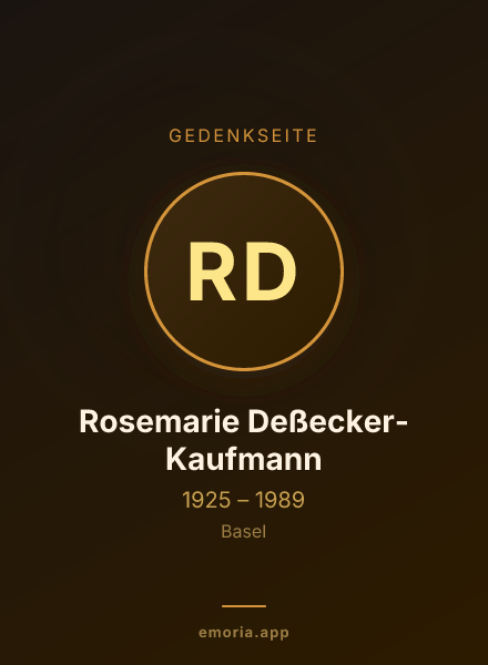 Gedenkportrait von Rosemarie Deßecker-Kaufmann