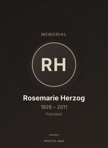Memorial portrait of Rosemarie Herzog