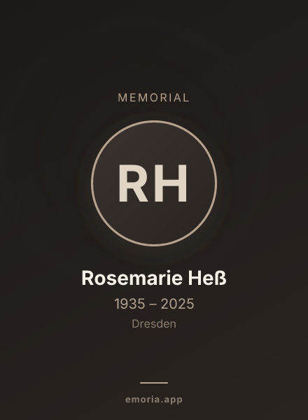 Memorial portrait of Rosemarie Heß