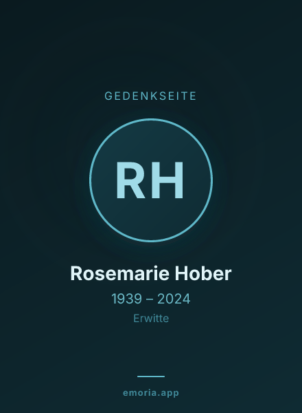 Gedenkportrait von Rosemarie Hober