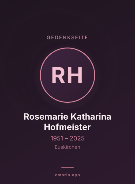 Gedenkportrait von Rosemarie Katharina Hofmeister